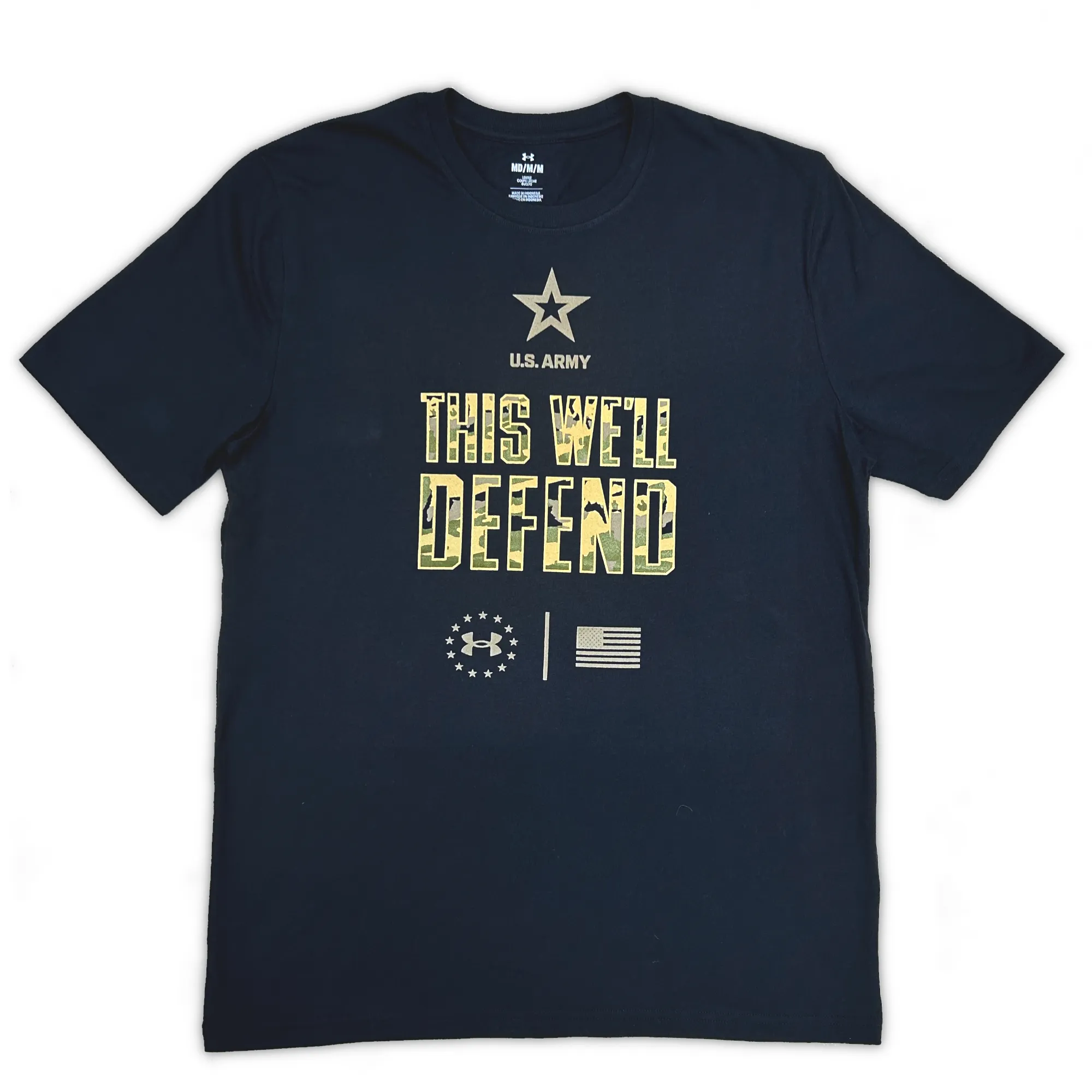 Army Under Armour This We'll Defend Camo Cotton T-Shirt (Black)