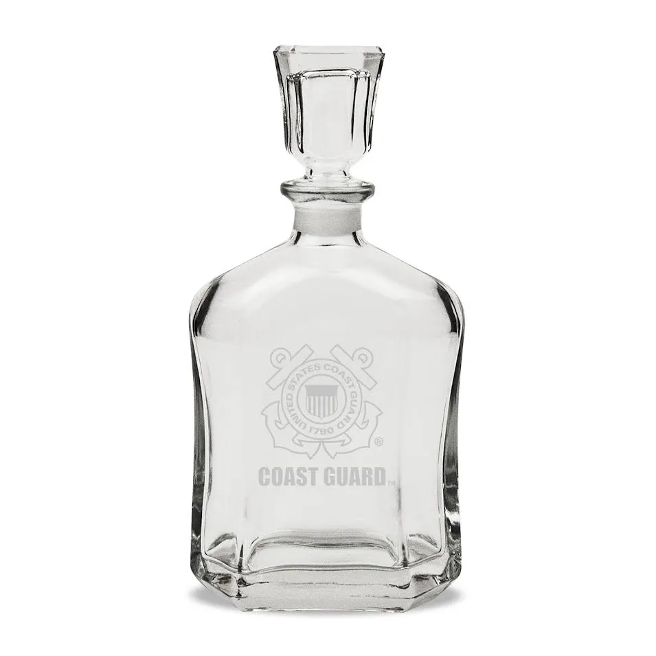 Coast Guard Seal 23.75oz Crystal Whiskey Decanter*
