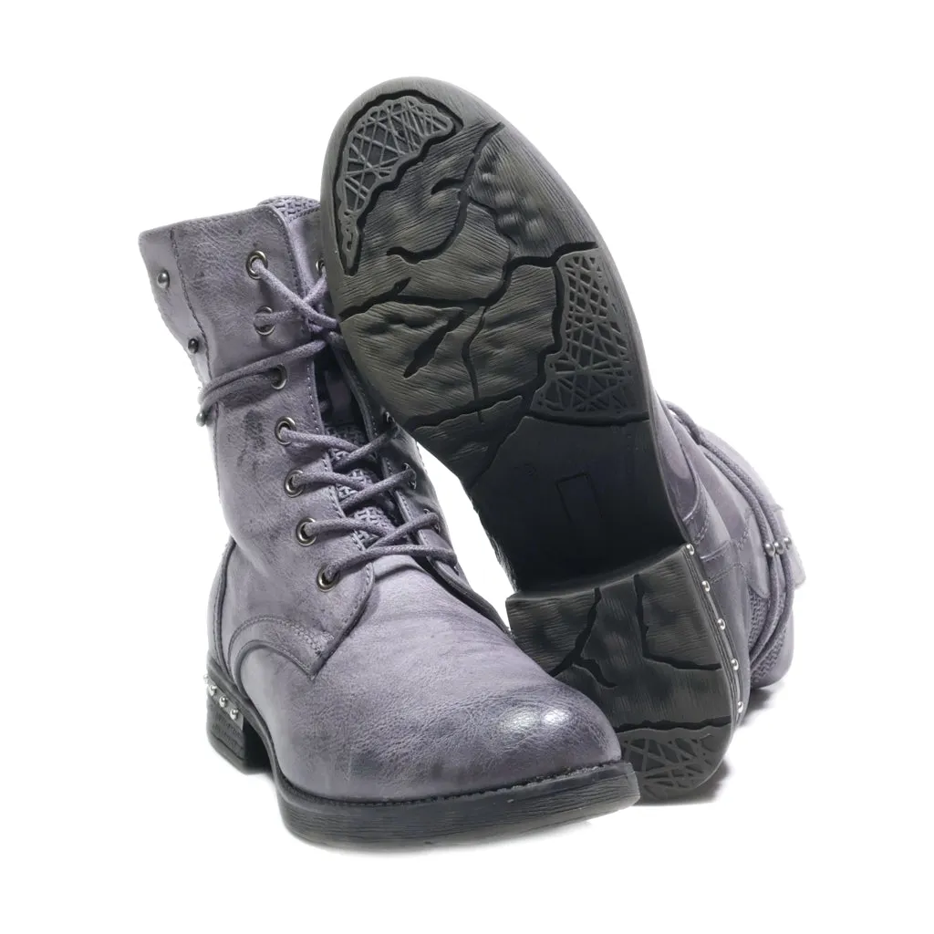Erynn Ankle Boots Leather Grey Colour For Women