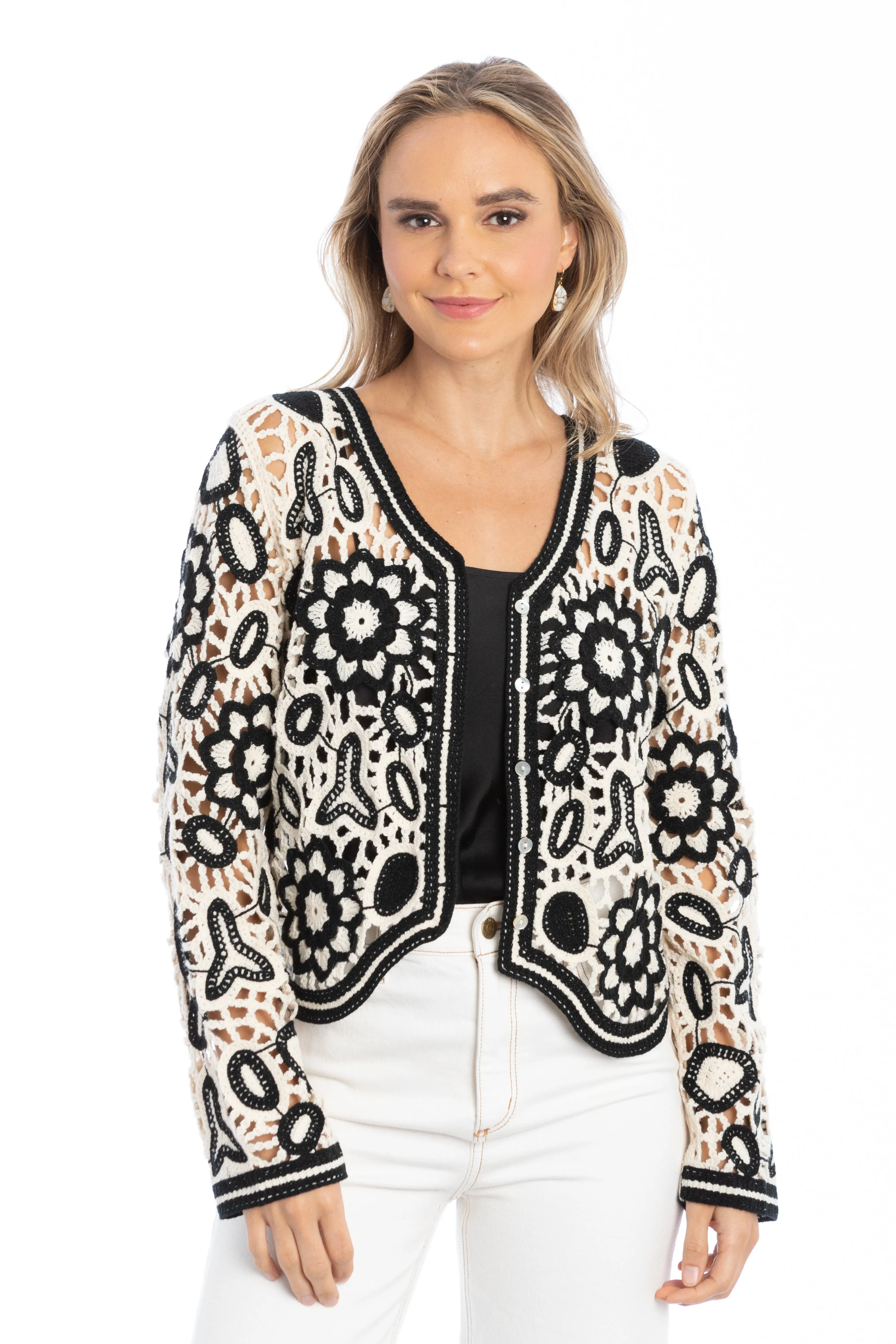 Floral Lace Crochet Short Jacket