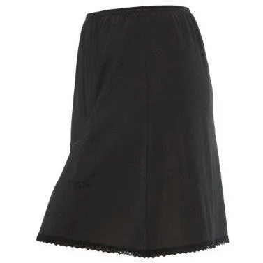 Gemsli Basic Nylon Half Slip with Lace Edge HK300, Black