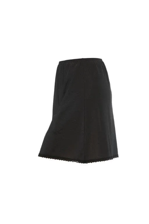 Gemsli Basic Nylon Half Slip with Lace Edge HK300, Black