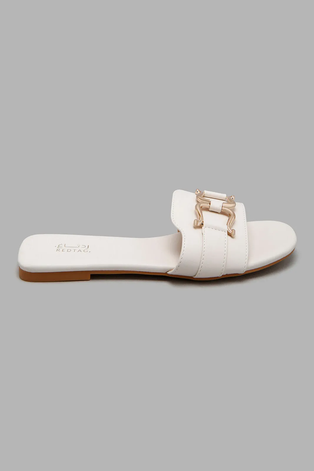 Ivory Buckle Mule