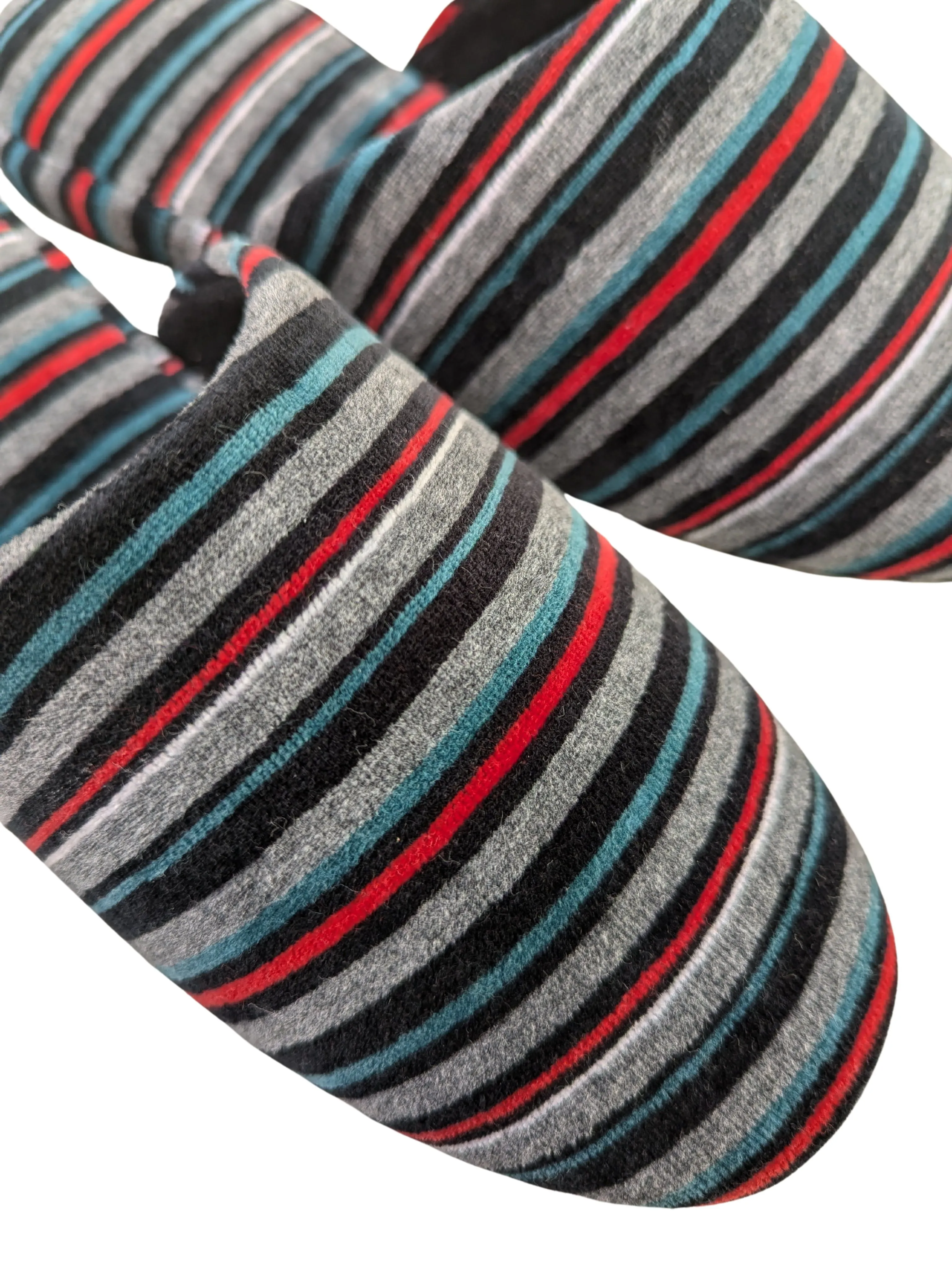 Large | Upcycled Brushed Stripe Slippers #01