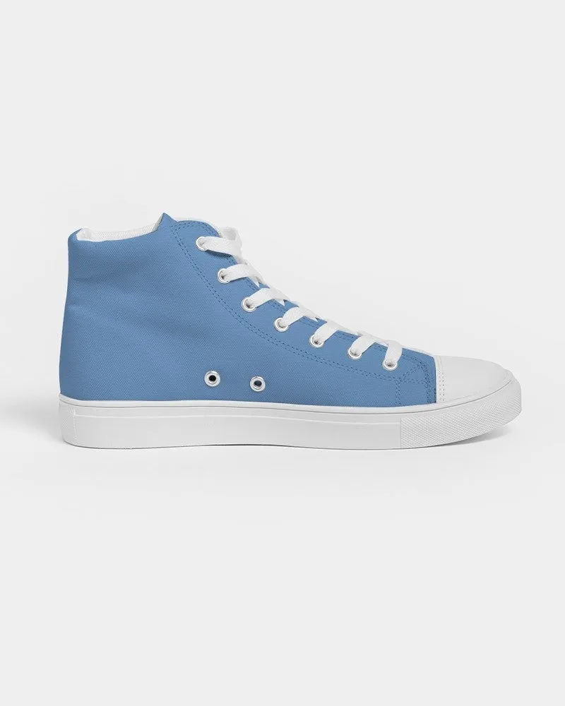 Pastel Blue Men's High-top Canvas Sneakers | Men's | Bright Pastel Blue | C60M30Y0K0