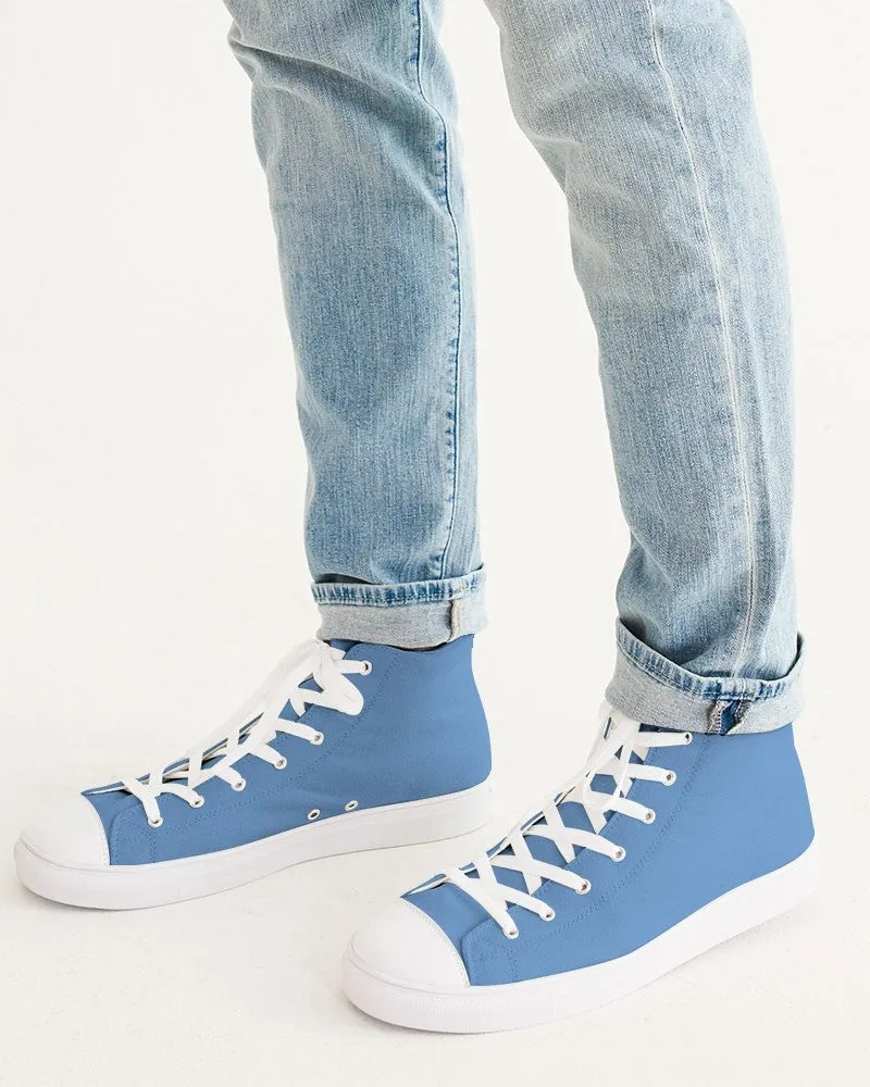 Pastel Blue Men's High-top Canvas Sneakers | Men's | Bright Pastel Blue | C60M30Y0K0