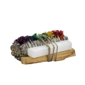 Sage - Smudge & Crystal Cleansing Bundle - Chakra Sage, Selenite