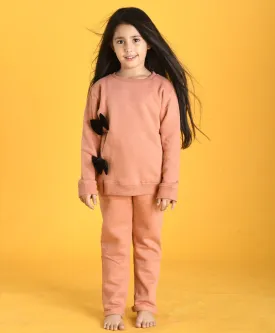 SAND BOW SWEATSHIRT JOGGER SET D (FLEECE)